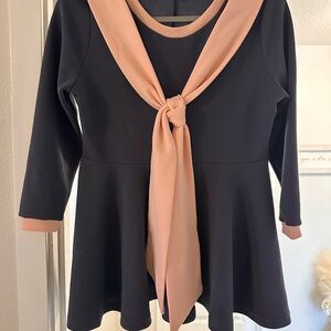 Classy Blush/Charcoal Blouse